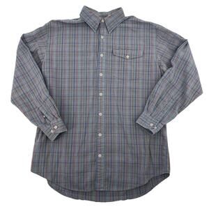 L.L. Bean Vintage 100% Cotton Button Down Shirt Long Sleeve 80s Large Tall